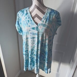 Cupio Aqua Tie Dye Jersey Knit Top